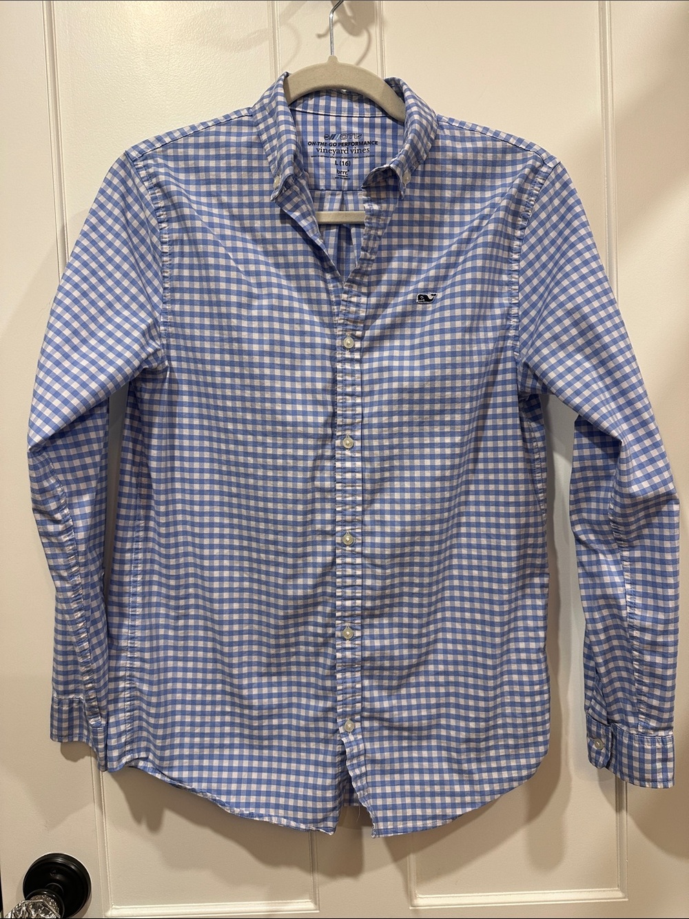 Vineyard Vines Blue and White Gingham Button-Down Shirt